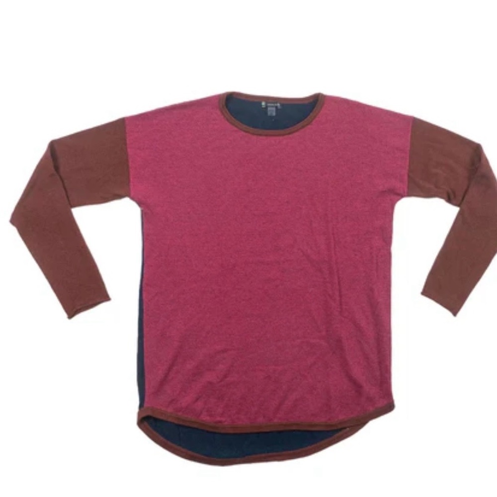 Pink Smartwool Shadow Pine Colorblock Women's Sweater - Picture 3 of 6